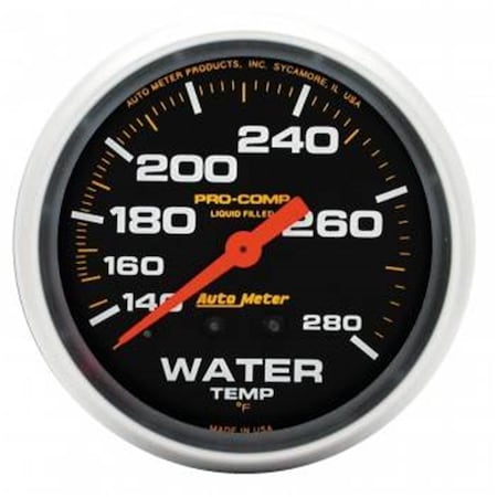Auto Meter 5431 Pro-Comp Liquid Filled Water Temperature Gauge - 2.62 in. - 140-280 deg ATM5431