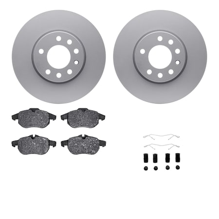 Dynamic Friction Co DFC GEOSPEC Coated Rotors with 5000 Brake Pads - Ceramic and Hardware 4512-65038