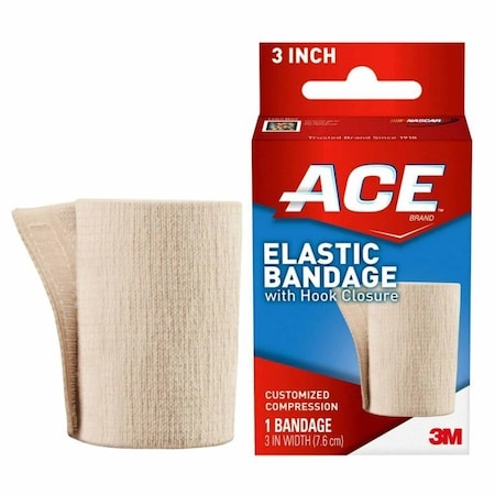 3M Elastic Bandage ACE 3in. W Single Hook and Loop Closure Tan NonSterile Standard Compression, 72PK 207603