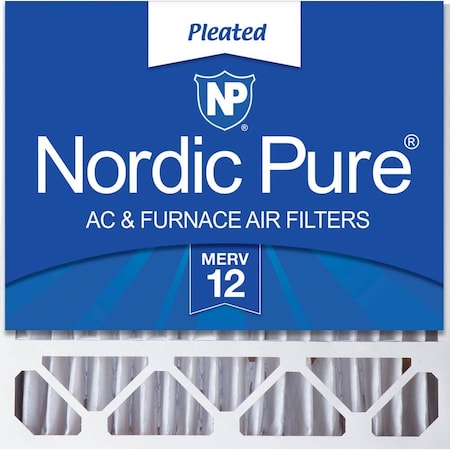Nordic Pure 20x20x5 Pleated Air Filter, High Capacity, Electrostatically Charged Synthetic Media, MERV 12 20x20x5HM12-1