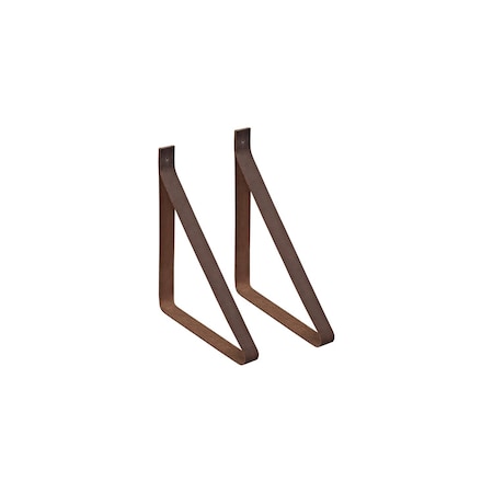 Dolle Loop 9.4 in. H X 1.2 in. W X 9.8 in. D Brown Leather Shelf Bracket 13435