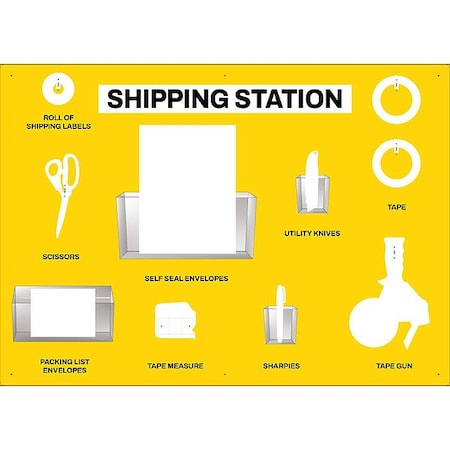 Visual Workplace Shipping Supplies Shadow Board 30-1910-3042-S31801