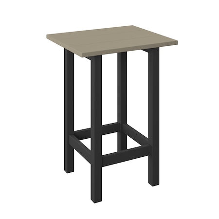 Polybird MODERN BALCONY END TABLE      WEATHERWOOD AND BLACK POLYBIRD P65