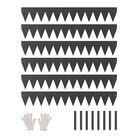 Vevor Steel Landscape Edging 40 x 6in Rust-Resistant Garden Edging Border Black, 6PK ZY-40X6-6Black