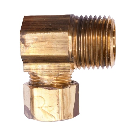 Auveco Brass 90 Degree Male Compression Adapter 1/2in Tube Size 1/2in Thread, 5PK 168