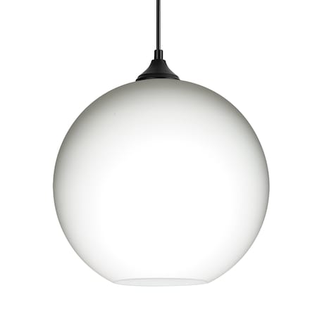 Besa Lighting Besa Coco 12 Outdoor Pendant, Opal Matte, Black Finish, 1x 60W MAX E26 Base OP-COCO1207-BK
