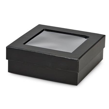 Nashville Wraps Black Gourmet Rigid Window Box, Medium 5.75x5.75x2in, 24PK 611BBK