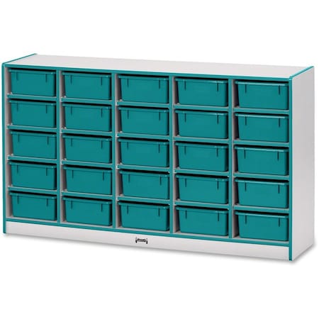 Jonti-Craft Rainbow Accents 25 Tub Mobile Storage, with Tubs, Teal 4026JCWW005