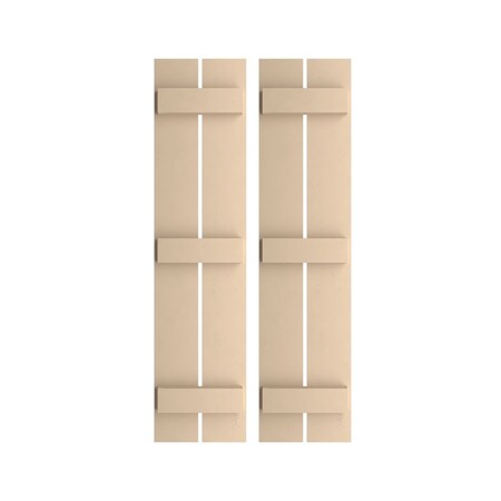 Ekena Millwork Rustic Two Board Spaced Board-n-Batten Smooth Faux Wood Shutters, 11 1/2W x 58H, PR SHUBSS11X58SMPR