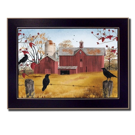 Homeroots Autumn Gold 3 Black Framed Print Wall Art 415230
