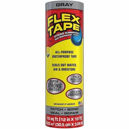 Flex Seal Flex Tape Gray 12in x10ft, 4PK TFSGRYR1210