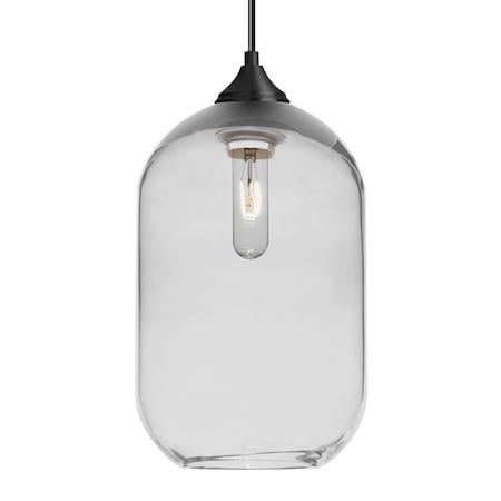 Besa Lighting Besa Omega 12 Pendant, Clear, Black Finish, 1x 60W MAX E26 Base 1JT-OMEGA12CL-BK