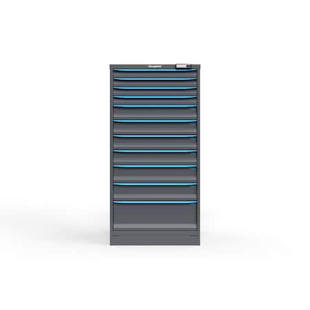 Strong Hold 11 drawer cabinet - (4x 2ft, 4x 4ft, 2x 5ft, 1x 9ft) - Blue accents - Electronic Lock S3060-PPRAS-1102FS