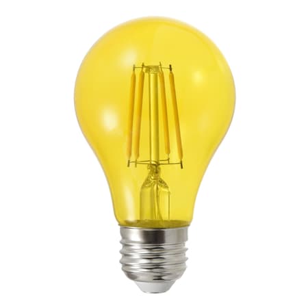 Ledvance LED A19, 4.5W, Dimmable, 15000 life, YELLOW Finish LED4.5A19DIMYELLOWGLRP 6/CS 1/SKU