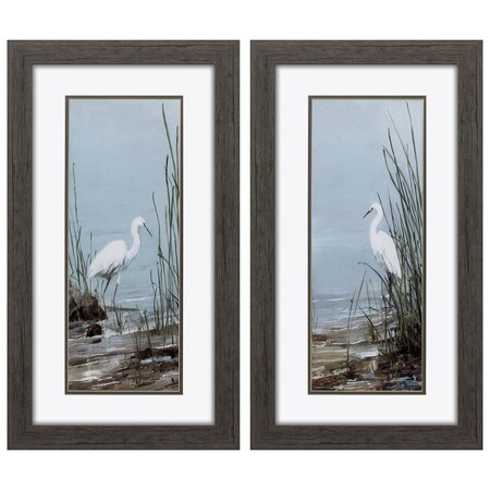 Homeroots Set of Two Island Egret Brown Framed Art, 2PK 365381