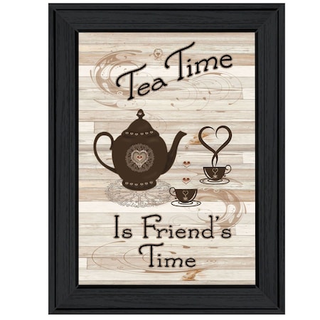 Homeroots Tea Time 2 Black Framed Print Kitchen Wall Art 405388