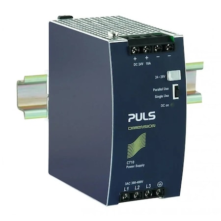 Puls Din Rail Power Supplies for 3-Phase System, 24V, 10A, Conformal Coating CT10.241-C1