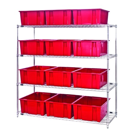 Quantum Storage Systems WIRE SHELVING UNIT W/ snt's WR4-12225RD