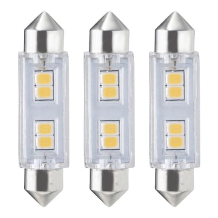 Bulbrite 20-Watt Equivalent T3 Non-Dimmable Festoon LED Light Bulb Warm White Light, 3PK 861533