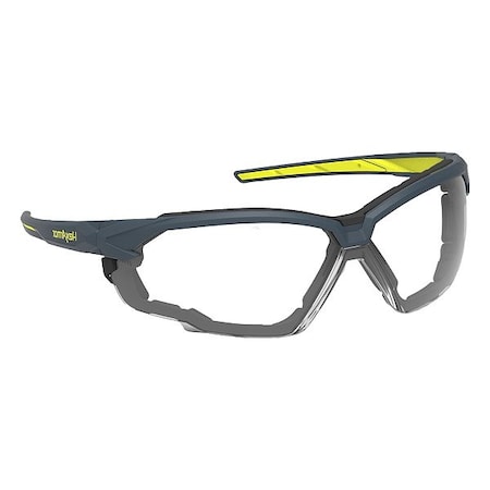Hexarmor NX1G, Safety Glasses, Anti-Fog & Anti-Scratch, Clear Lens, Charcoal, Hi Vis Yellow Frame 11-32006-02