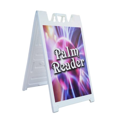 Signmission Palm Reader, A-Frame & 2 Decals Installed, Heavy-Duty Plastic Frame SBHD-D-2436-Palm Reader