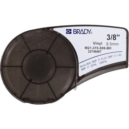 Brady Black All Weather Vinyl Labels for Brady M210 and M211, 0.375in M21-375-595-BK