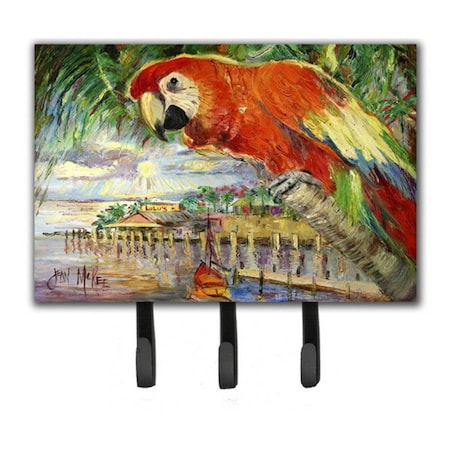 Carolines Treasures Red Parrot At Lulus Leash and Key Holder JMK1134TH68