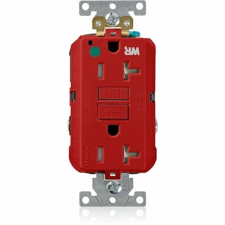 Leviton GFCI Receptacle, 5-20R, 20 A, 2 Pole, 3 Wire, Grounded GFWT2-HGR