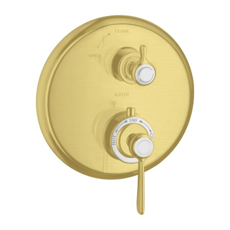 Axor Montreux Thermostatic Trim with Volume Control in Brushed Gold Optic 16801251