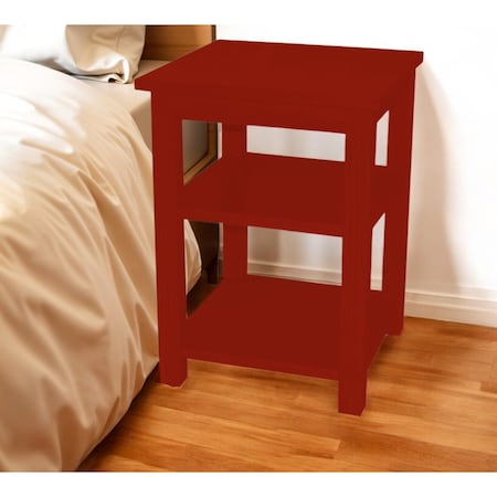 Homeroots 28" Red Solid Wood Nightstand 548324