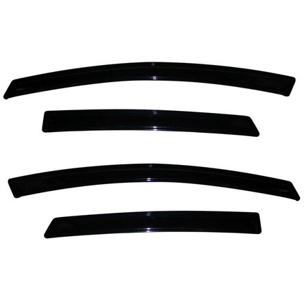 Ventshade Rainguards, Aerodynamic Design, Tape-On, Smoke, Acrylic, Set Of 4 94547