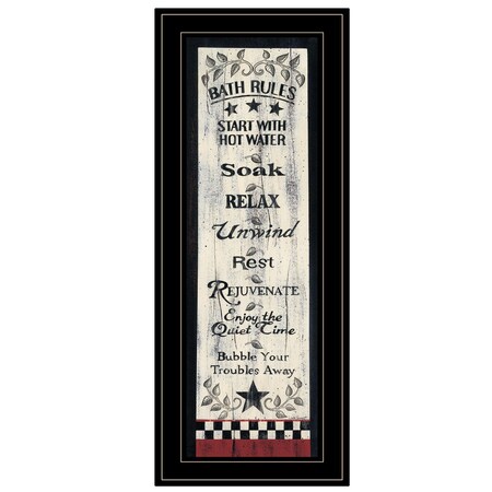 Homeroots Bath Rules 5 Black Framed Print Bathroom Wall Art 406522