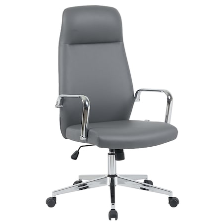 Leisuremod Flux Faux Leather Swivel Office Chair, Knee Tilt, Padded Support FO19GRL