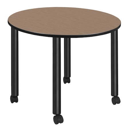 Regency Round Kee Large Breakroom Table, 48 in W, 48 in L, Noble Oak TBMC48RNDNOBK