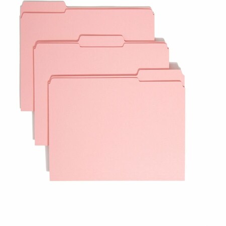Smead Pressboard Folder, 1/3-Cut Tab, Pink, PK100 12634