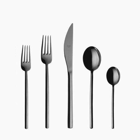 Mepra Due Flatware Set - 5 Pieces - Black Gold 108622005