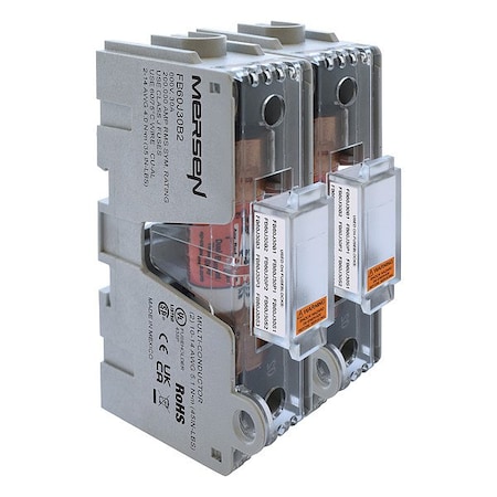 Mersen Fuse Block, 105.2 mm L, 600 V DC FB60J30B2