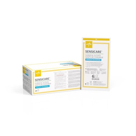 Medline SensiCare PI with Aloe Surgical Gloves, Size 6.5, 100PK MSG1065