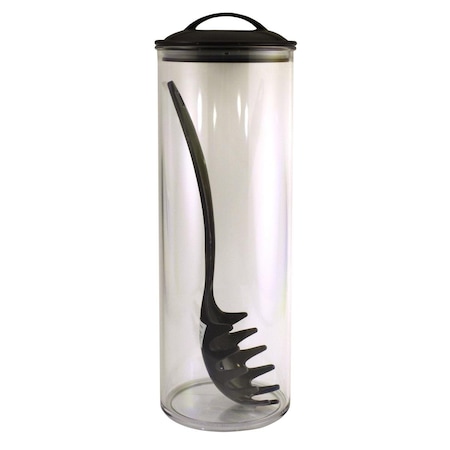 Reston Lloyd Acrylic Spaghetti Jar & Fork - Black 11710