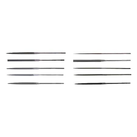Crescent Nicholson File, 4In, Needle, Round, Cut 0, Bx T37053