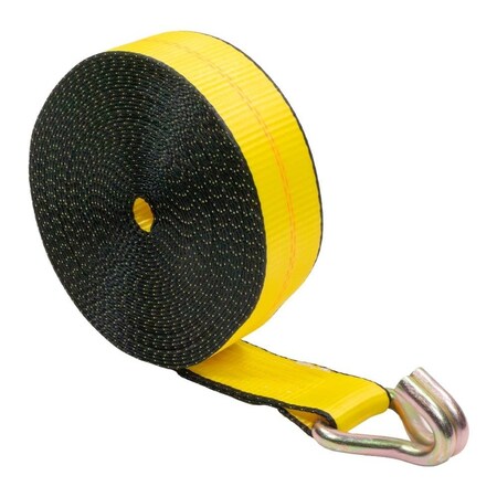 Mytee Products 2inx15ft Winch Strap w/ Wire Hook for Flatbed Truck Utility Trailer 333lbs WLL WS215WH