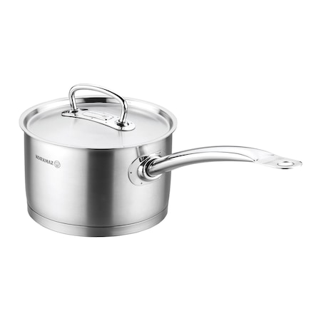 Korkmaz Proline Professional Series 3.8 Liter Stainless Steel Saucepan with Lid in Silver A1159
