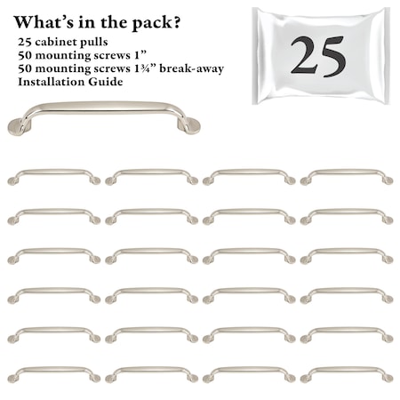 Designperfect 5 1/16'' Center-to-Center Handle Pull, 25PK DPA25S714SNB