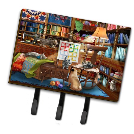 Carolines Treasures 6 x 2 x 9 in. Trouble in the Quilt Room Leash or Key Holder PTW2063TH68