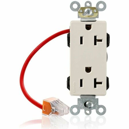 Leviton Straight Blade Receptacle, 5-20R, 20 A, 125V AC, Flush Mount, Self-Grounded M1636-SCT