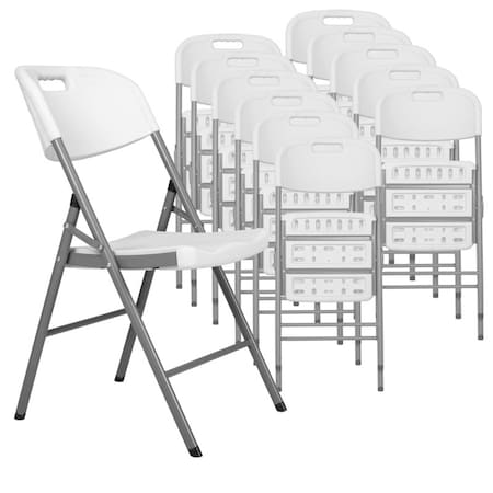 Regency Trestle Series Rectangular Blow Mold Folding Chair, 12PK 4200WH12PK