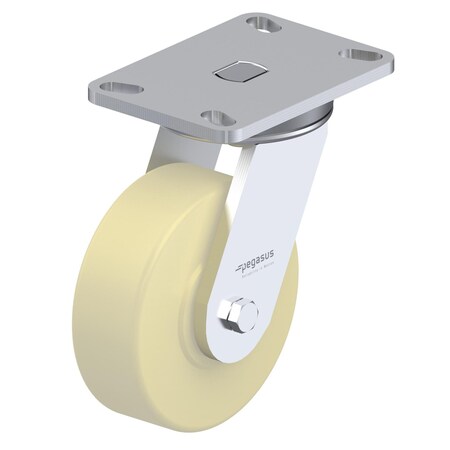 Pegasus Caster, Swivel Plate, White Nylon, 2200 lb. P23S-NM060K-16