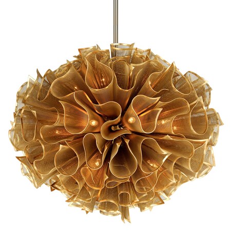 Corbett Lighting Pulse 20 Light Chandelier 45.5 In. Gold Leaf 218-420-GL