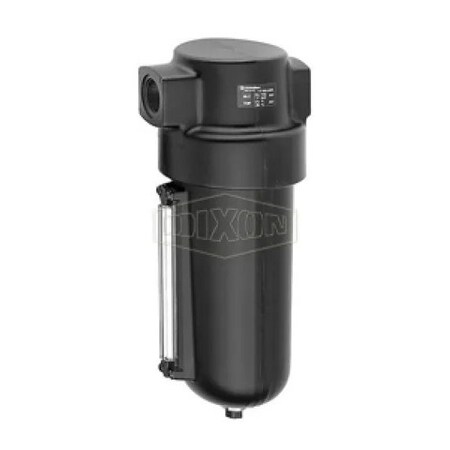 Dixon Jumbo Compressed Airline Filter with 1/4 Turn Manual Drain and Pyrex Sight Glass, 1-1/2 in Port, -30 F17-B00M