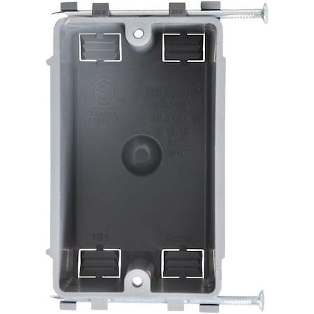 Unbranded 1-Gang PVC Molded New Work Wall Electrical Box 20 Cu.'' BCJ-001